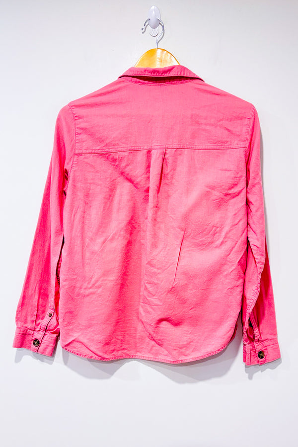 Chemise rose en coton seconde main - H&M- La Penderie du Paradis