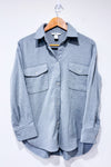 Chemise grise en flanelle oversized seconde main - H&M- La Penderie du Paradis