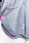 Chemise grise en flanelle oversized seconde main - H&M- La Penderie du Paradis