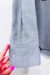 Chemise grise en flanelle oversized seconde main - H&M- La Penderie du Paradis