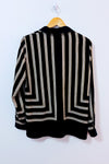 Chemise satinée noire à imprimé chaîne seconde main - Modern Works- La Penderie du Paradis