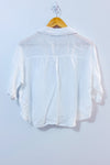 Chemise courte blanche en lin seconde main - Zara- La Penderie du Paradis