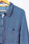 Blouse bleue et blanche à motifs seconde main - Grenier- La Penderie du Paradis