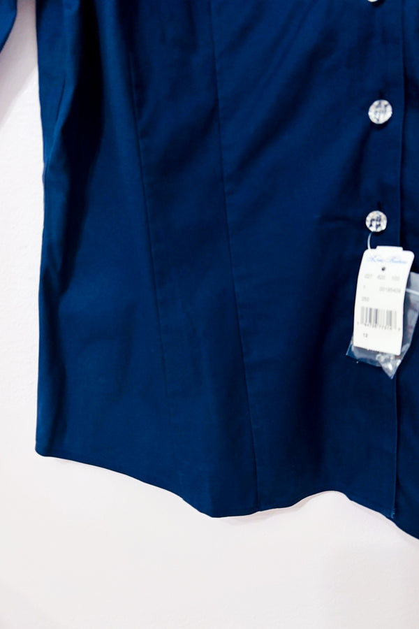 Chemise marine à col volanté* seconde main - Brooks Brothers- La Penderie du Paradis