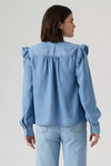 Chemise bleue à volants et col montant* seconde main - Levi's- La Penderie du Paradis