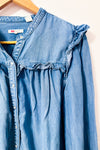 Chemise bleue à volants et col montant* seconde main - Levi's- La Penderie du Paradis