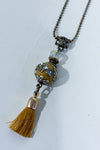 Collier argent pendentif pompom beige-Autres-La Penderie du Paradis 🕊