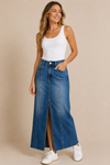 Jupe maxi en denim fendue à taille haute* seconde main - Buffalo David Bitton- La Penderie du Paradis