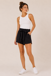 Short taille haute noir à ceinture seconde main - Dynamite- La Penderie du Paradis