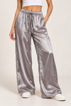 Pantalon ample argenté à taille élastique et lien à nouer seconde main - Autres- La Penderie du Paradis
