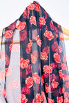 Foulard noir fleuri transparent-Autres-La Penderie du Paradis 🕊