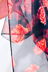 Foulard noir fleuri transparent-Autres-La Penderie du Paradis 🕊