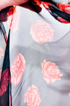 Foulard noir fleuri transparent-Autres-La Penderie du Paradis 🕊