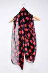 Foulard noir fleuri transparent-Autres-La Penderie du Paradis 🕊