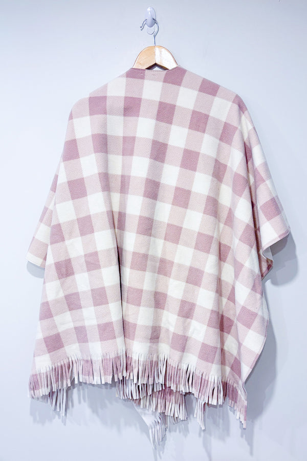 Châle en peluche rose à carreaux (o/s)-Marina Luna-La Penderie du Paradis 🕊