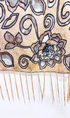 Foulard noir et beige fleuri-Autres-La Penderie du Paradis 🕊