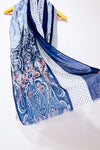 Foulard bleu à motifs Paisley léger seconde main - Reitmans- La Penderie du Paradis