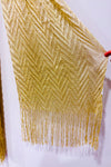 Foulard or texturé avec franges seconde main - Autres- La Penderie du Paradis