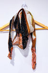 Foulard carré à motif oiseau brun et crème seconde main - Autres- La Penderie du Paradis