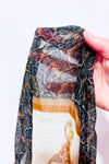 Foulard carré à motif oiseau brun et crème seconde main - Autres- La Penderie du Paradis