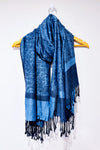 Écharpe bleue scintillante à motifs* seconde main - Pashmina- La Penderie du Paradis