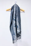 Foulard argent scintillant à motif fleuri seconde main - Autres- La Penderie du Paradis
