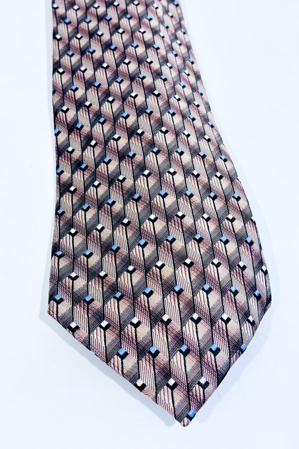 Cravate beige et bleue avec losanges-Boulevard Club-La Penderie du Paradis 🕊