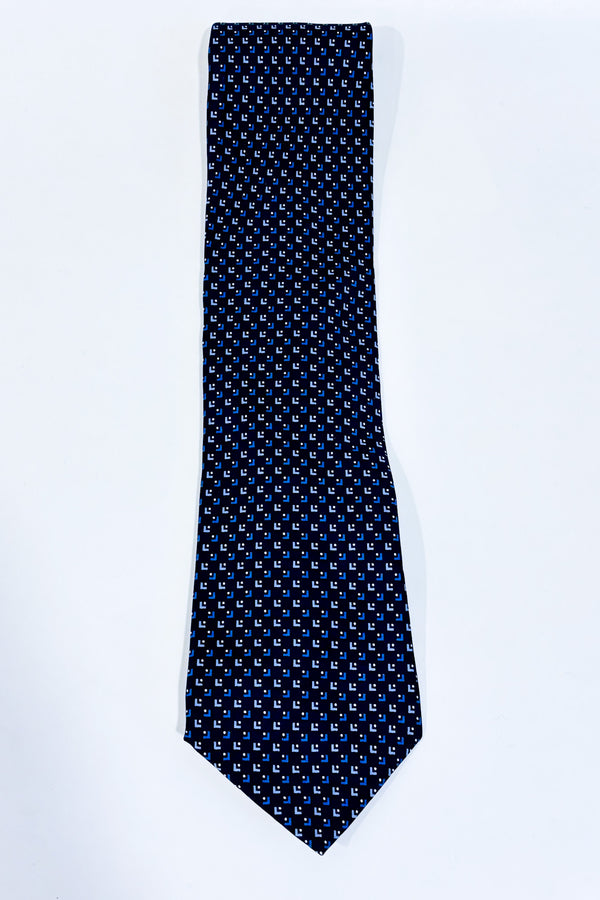 Cravate marine à motifs seconde main - Tommy Hilfiger- La Penderie du Paradis
