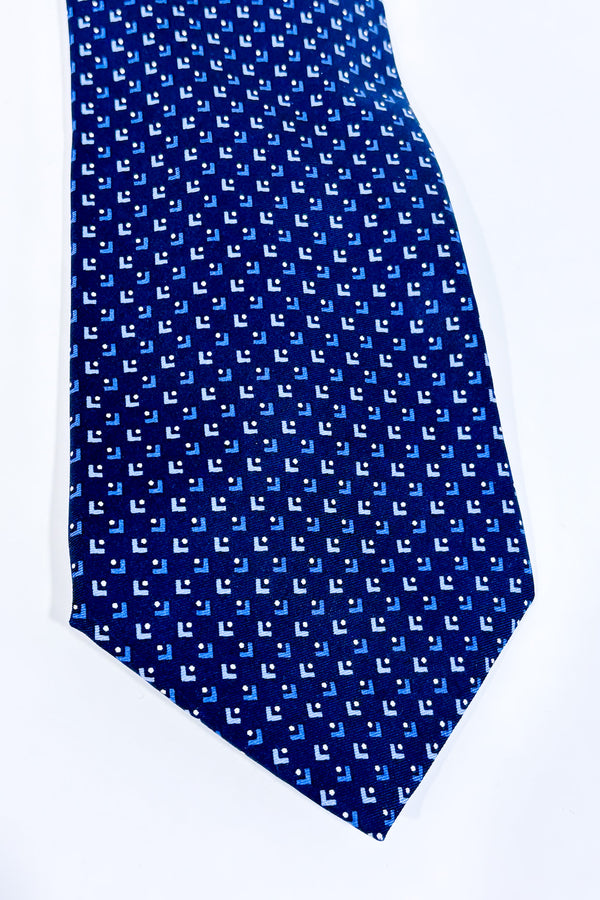 Cravate marine à motifs seconde main - Tommy Hilfiger- La Penderie du Paradis