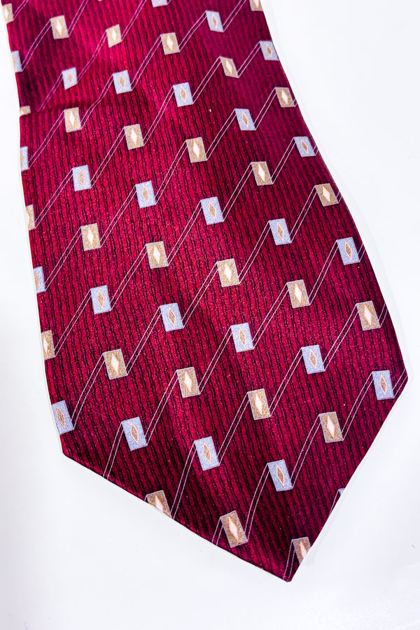 Cravate bourgogne à motifs-Jones New York-La Penderie du Paradis 🕊