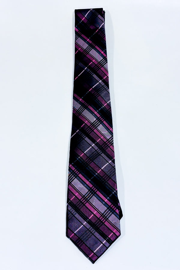 Cravate mauve à carreaux-Point Zero-La Penderie du Paradis 🕊