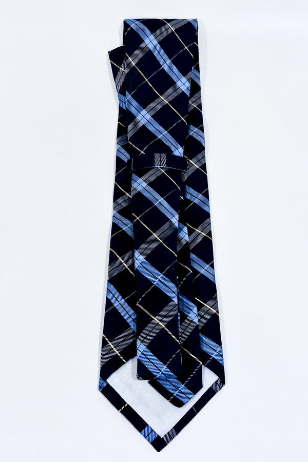 Cravate bleue à carreaux seconde main - Hemley- La Penderie du Paradis