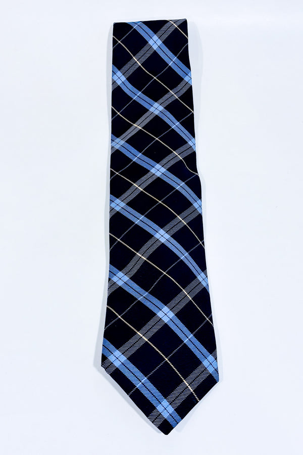 Cravate bleue à carreaux seconde main - Hemley- La Penderie du Paradis