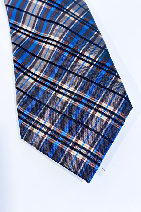 Cravate bleue et brune à carreaux-Protocol-La Penderie du Paradis 🕊