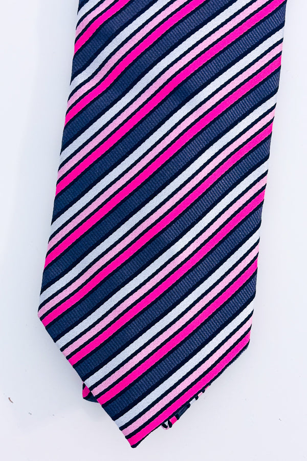 Pink and gray striped tie - Men