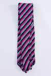 Pink and gray striped tie - Men