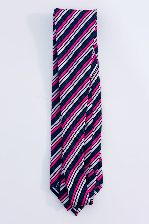 Pink and gray striped tie - Men