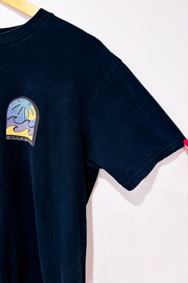 T-shirt noir avec palmier - Homme seconde main - Billabong- La Penderie du Paradis