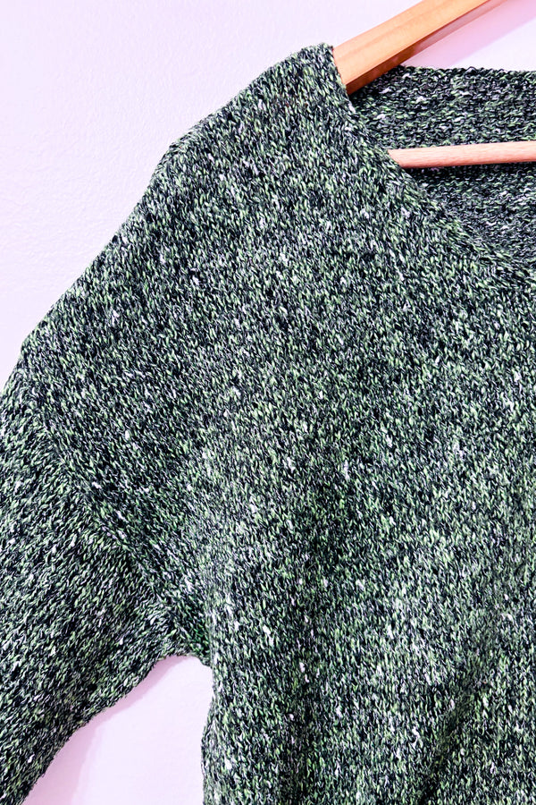 Chandail vert chiné en tricot - Homme seconde main - Hawalili- La Penderie du Paradis