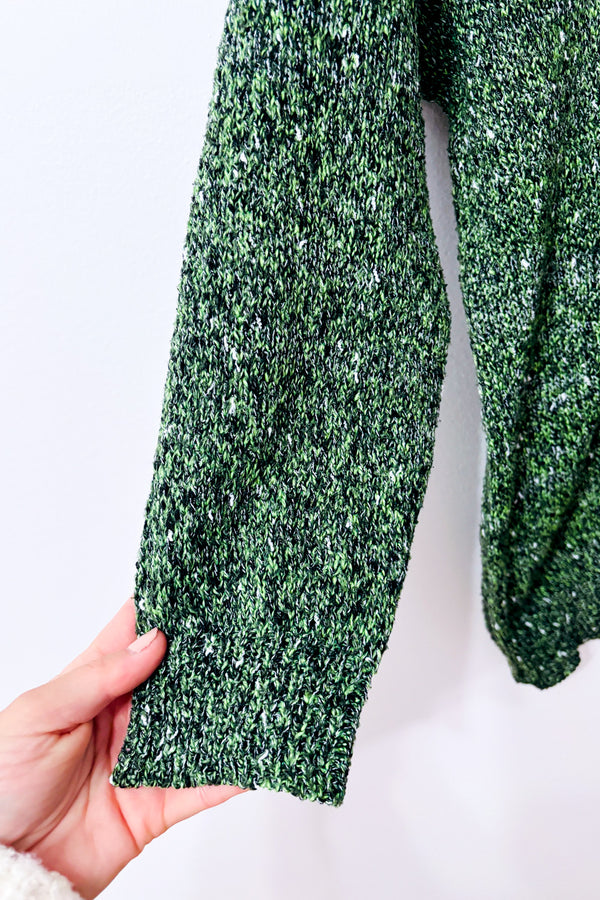 Chandail vert chiné en tricot - Homme seconde main - Hawalili- La Penderie du Paradis