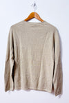 Chandail beige en tricot texturé à col rond seconde main - Jack & Jones- La Penderie du Paradis