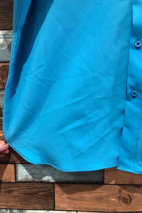 Chemise turquoise semi-ajustée (xl) - Homme seconde main Vincent d'Amérique   