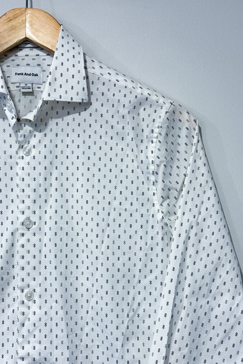 Chemise blanche Laurier avec motif losanges (xs) - Homme seconde main Frank and Oak   
