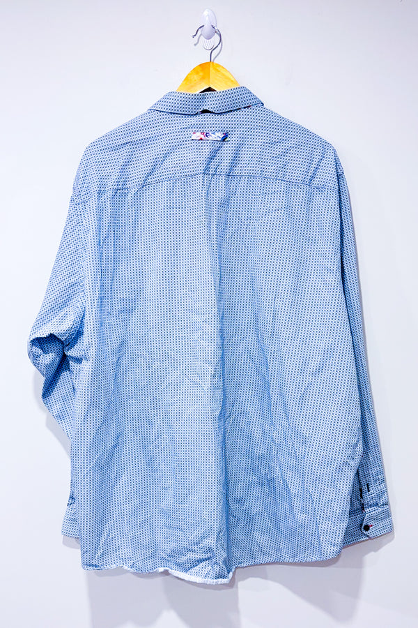 Chemise bleue à petits carreaux - Homme seconde main - Au Noir- La Penderie du Paradis