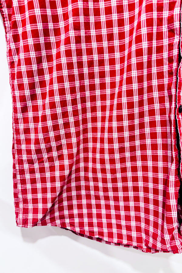 Chemise rouge à carreaux - Homme seconde main - Joe Fresh- La Penderie du Paradis