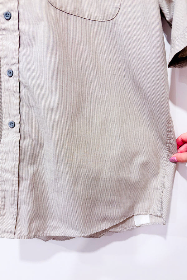 Chemise beige à petites rayures - Homme seconde main - The Arrow Company- La Penderie du Paradis