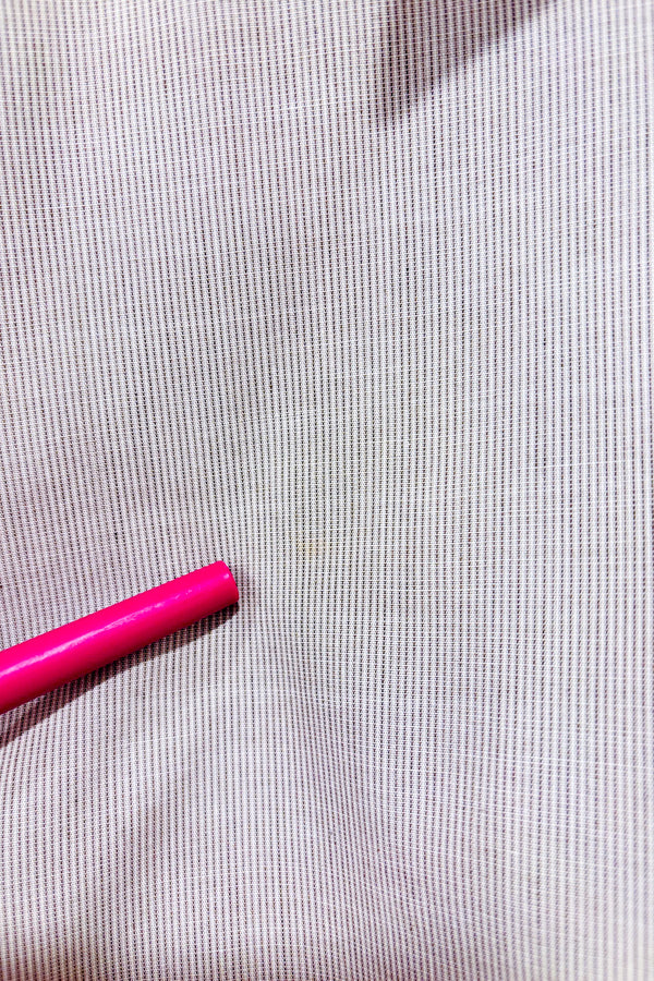 Chemise beige à petites rayures - Homme seconde main - The Arrow Company- La Penderie du Paradis