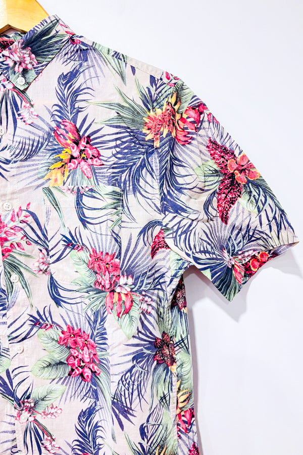 Chemise beige hawaïenne - Homme seconde main - H&M- La Penderie du Paradis