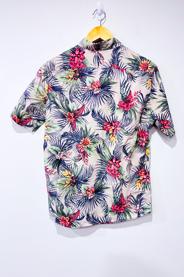 Chemise beige hawaïenne - Homme seconde main - H&M- La Penderie du Paradis