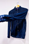 Chemise Kauri marine à carrreaux en corduroy - Homme* seconde main - New Zealand Auckland- La Penderie du Paradis